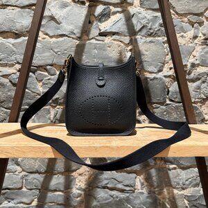 Hermès 2022 Black Taurillon Evelyne 16 TPM Amazone Bag